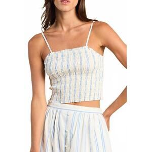 NEW TROVATA summer striped cropped tank top in pattern
